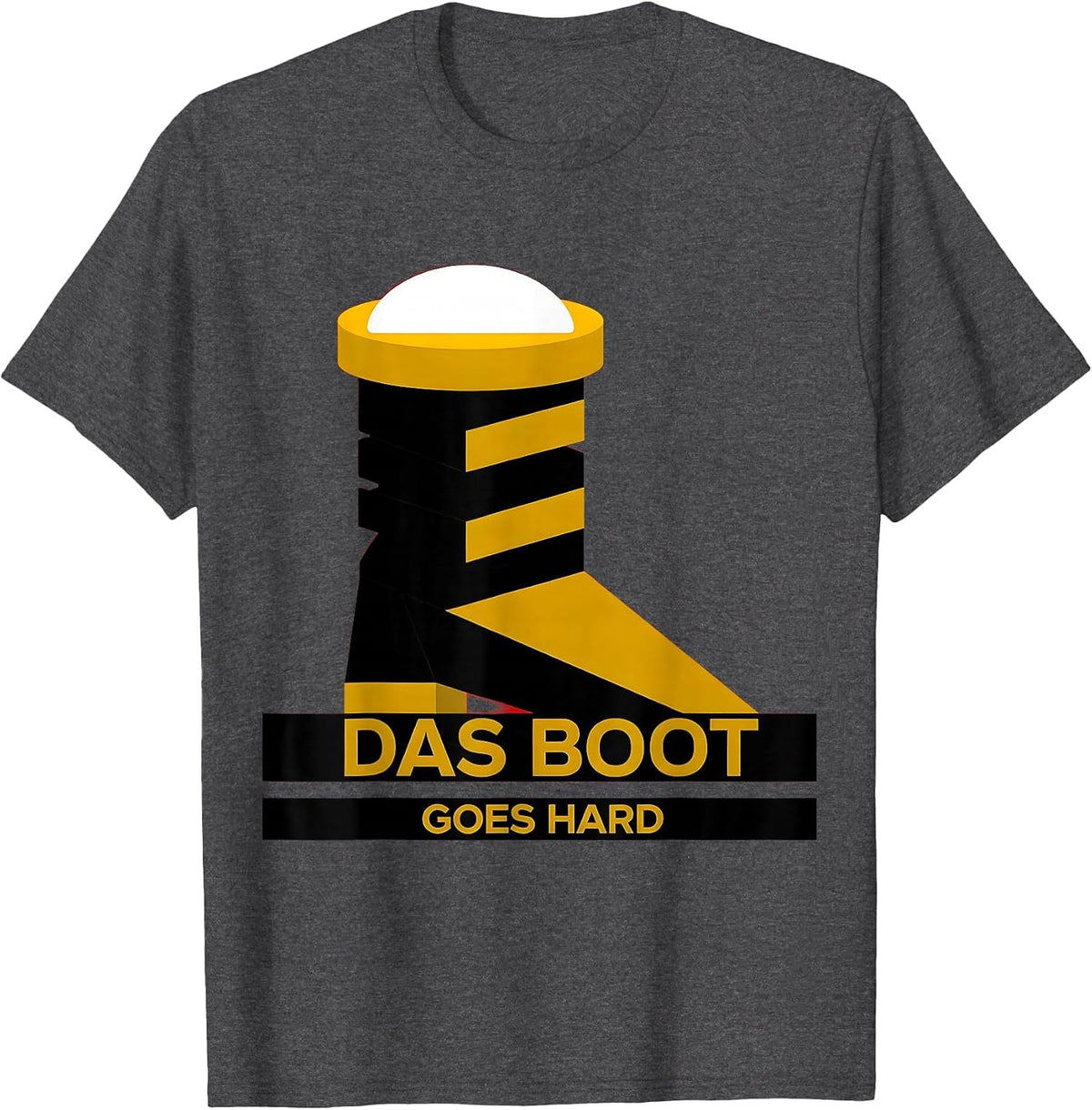 Das Boot Goes Hard Oktoberfest Design T-Shirt - Dark Heather Grey