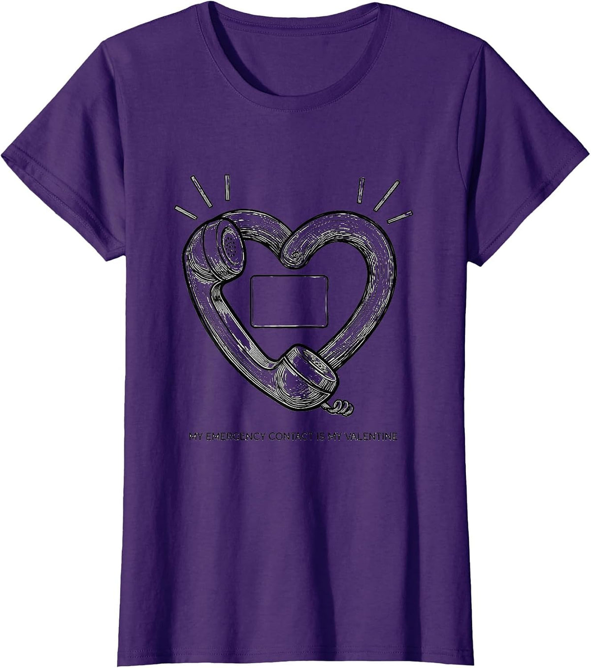 Women's My Emergency Contact Is My Valentine Funny First Responder T-Shirt - Purple