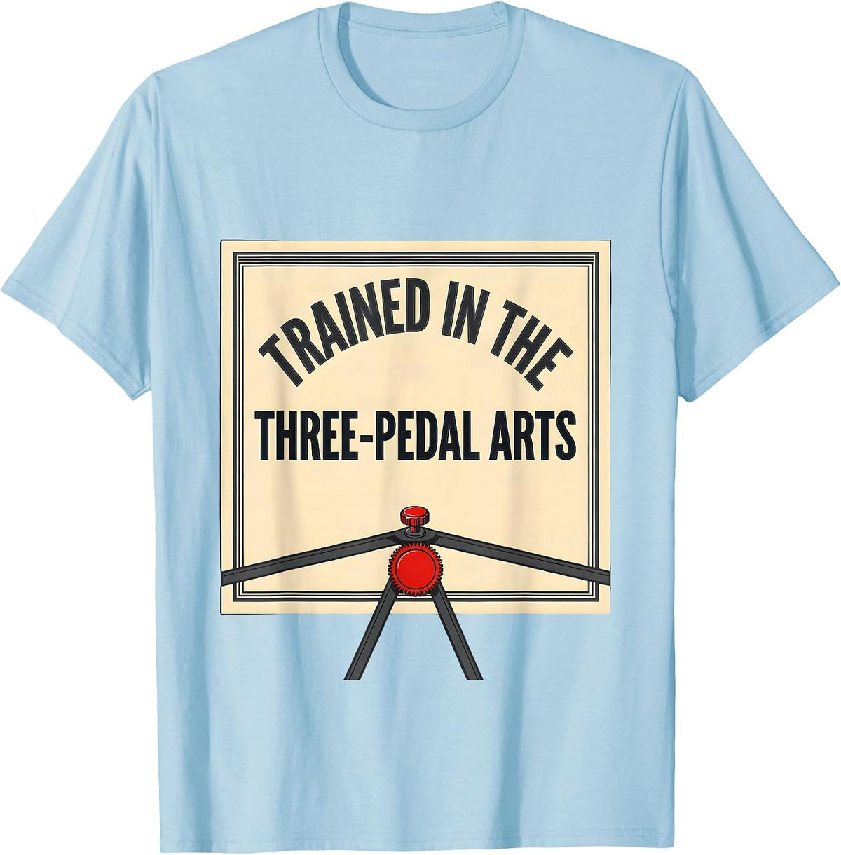 Men's Trained In The Three-Pedal Arts Funny Stick Shift Car Guy T-Shirt - Baby Blue