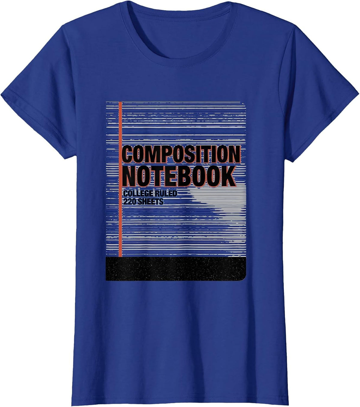 Women's Composition Notebook College Ruled 220 Sheets Teacher T-Shirt - Royal Blue