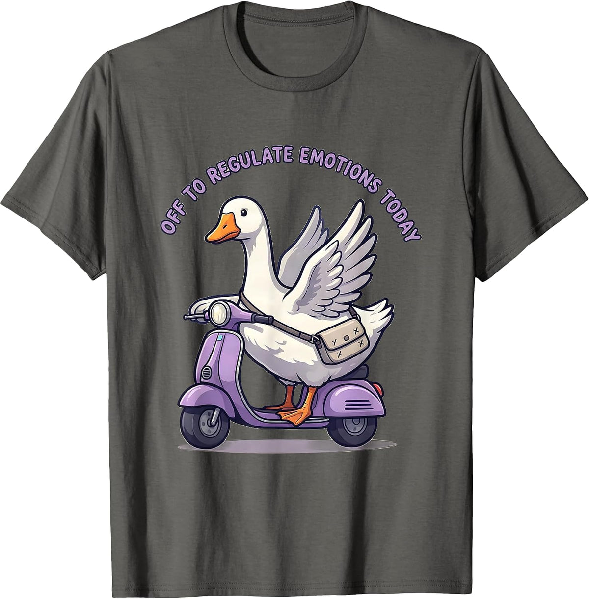 Off To Regulate Emotions Today Funny Mental Health Counselor T-Shirt - Asphalt Grey