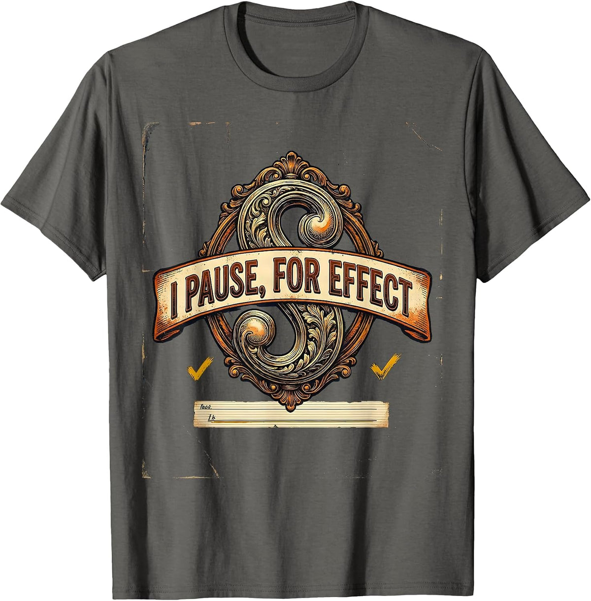 Men's I Pause For Effect Funny Grammar Teacher Vintage English T-Shirt - Asphalt Grey
