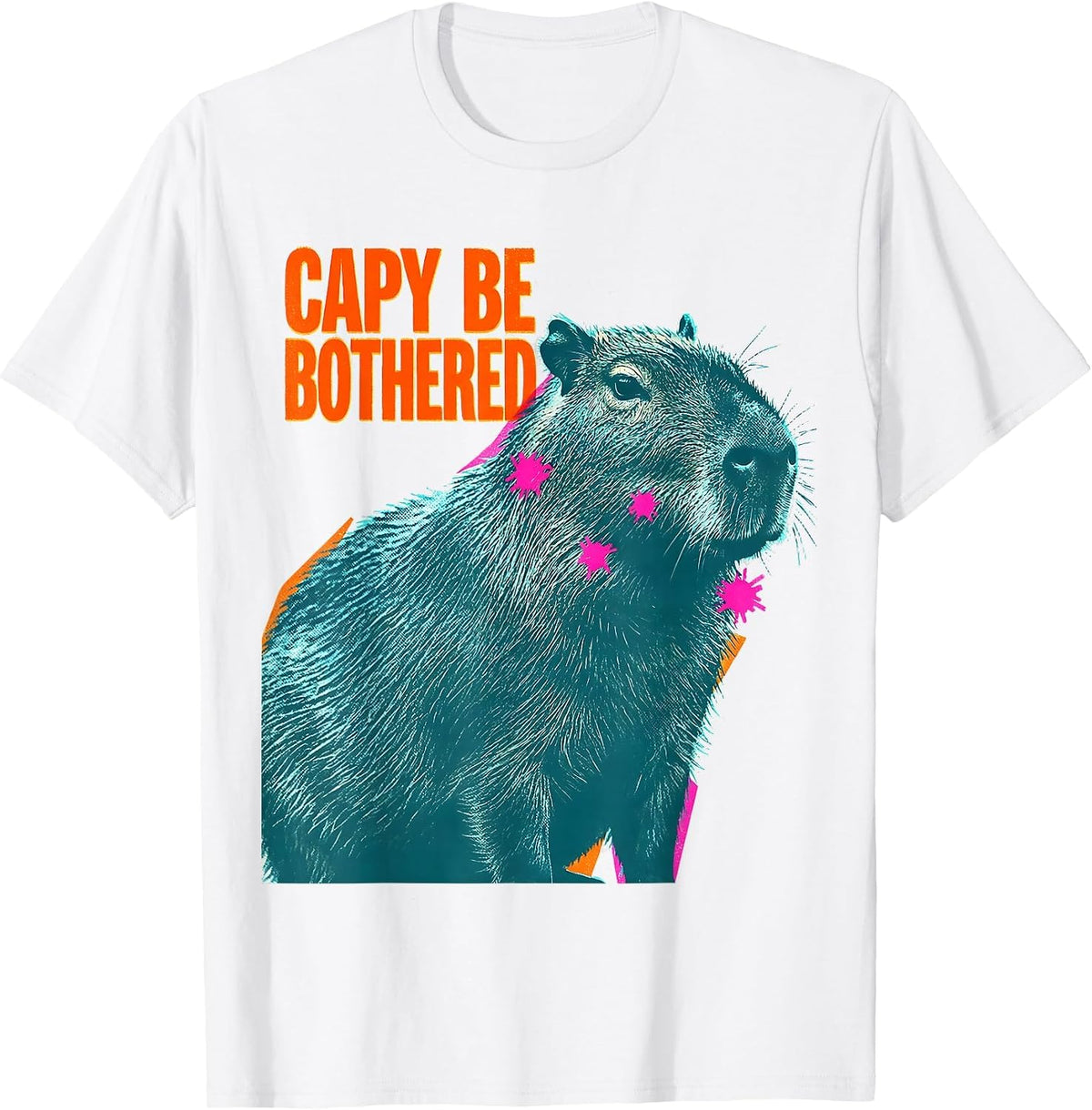 Men's Capy Be Bothered Funny Capybara Animal Humor Meme T-Shirt - White