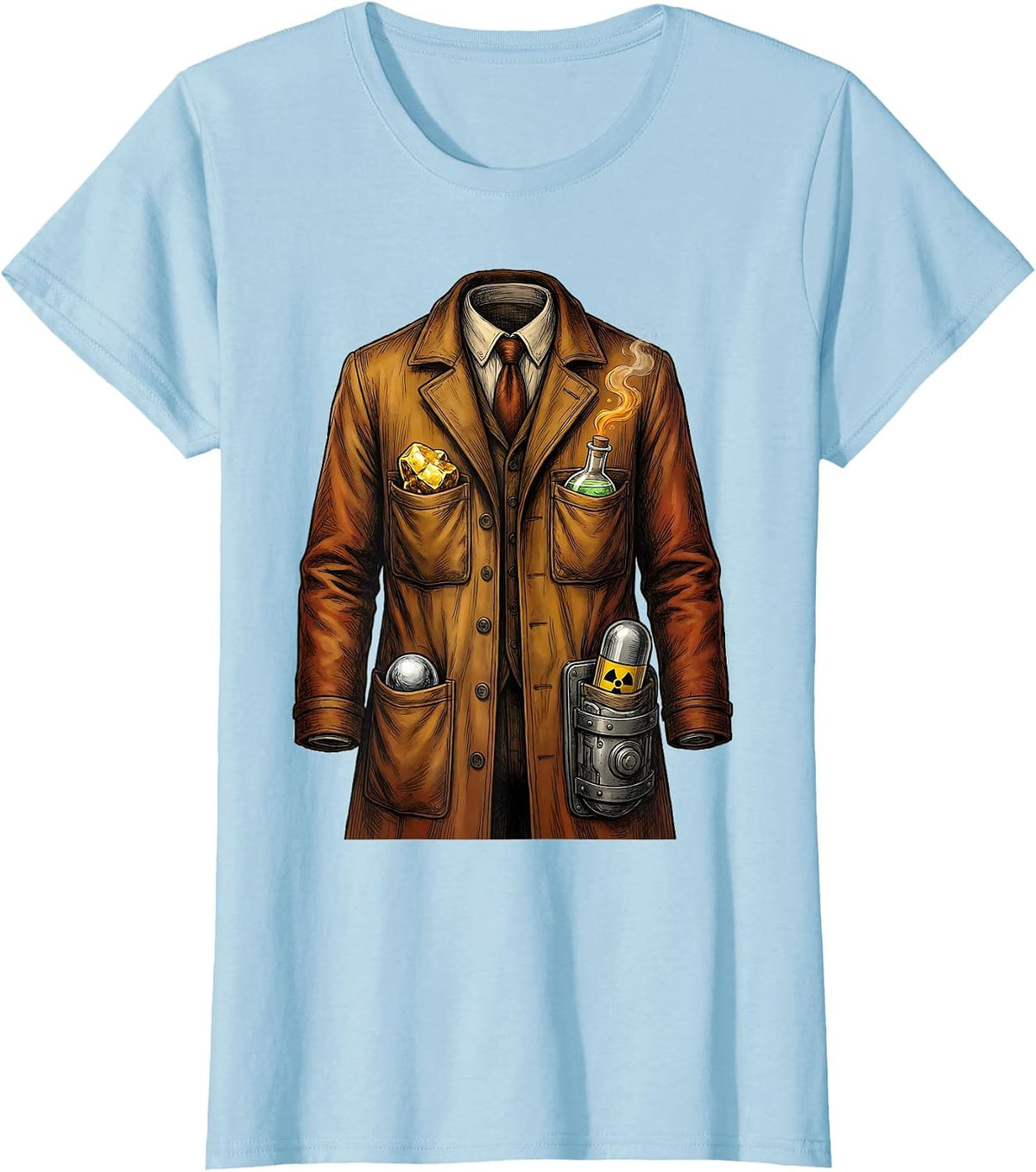 Storybook Laboratory Coat Science Humor Teacher Gift T-Shirt - Baby Blue