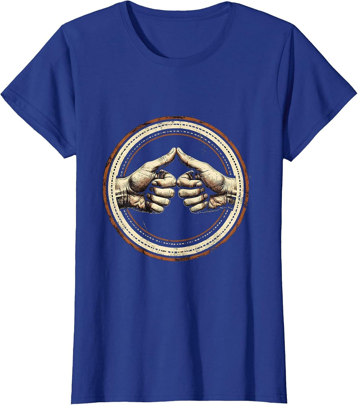 Women's Occupational Therapy Pinch Grip Exercise Illustration T-Shirt - Royal Blue