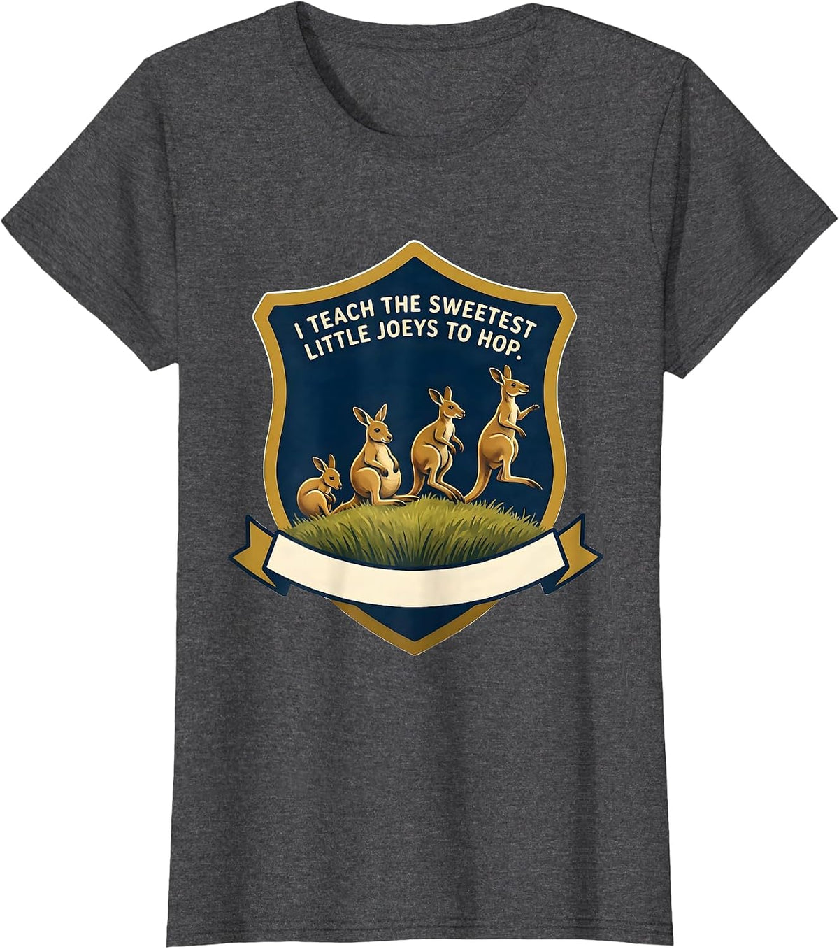 Women's I Teach The Sweetest Little Joeys To Hop Teacher T-Shirt - Dark Heather Grey