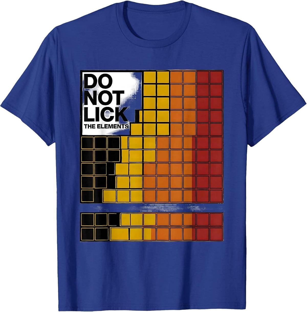 Men's Do Not Lick The Elements Funny Periodic Table Science T-Shirt - Royal Blue