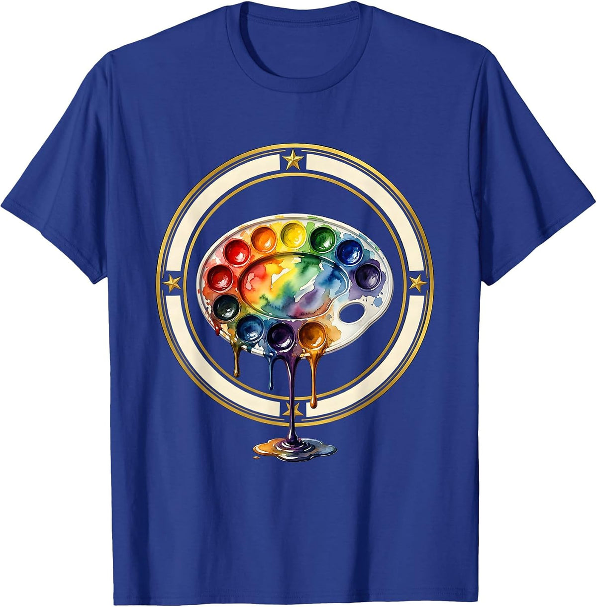 First Grade Watercolor Rainbow Art Design T-Shirt - Royal Blue