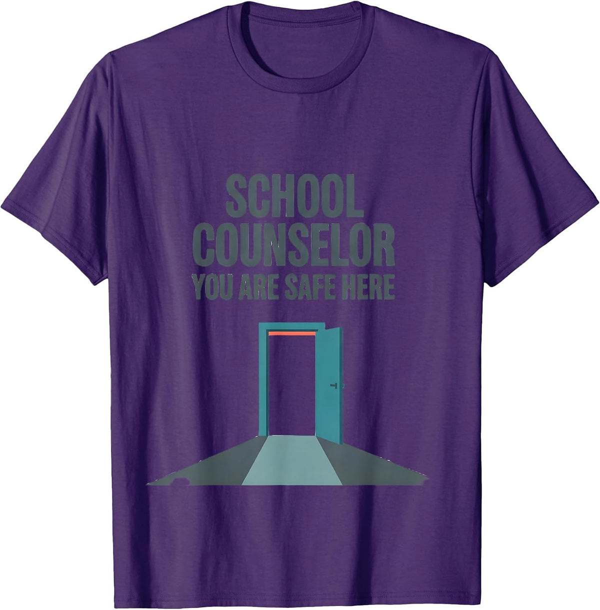 School Counselor You Are Safe Here Warm Appreciation Staff T-Shirt - Purple