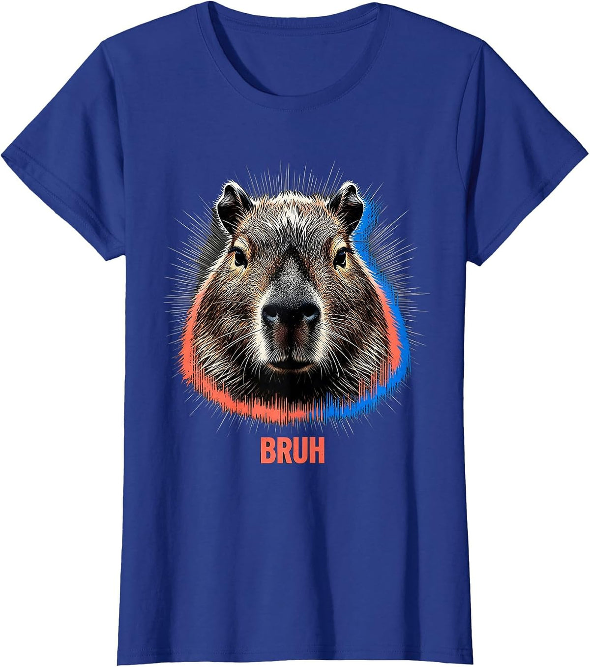 Women's Bruh Funny Capybara Animal Meme Humor Video Games T-Shirt - Royal Blue