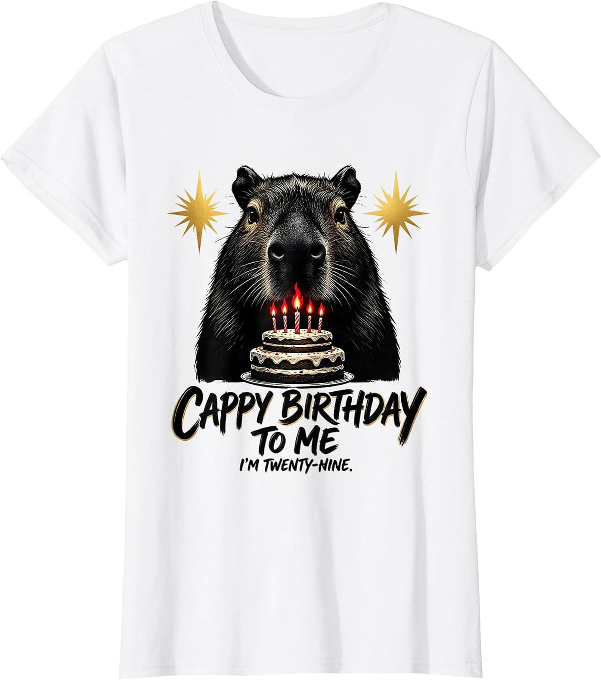 Cappy Birthday To Me, I'm Twenty-Nine Cute Capybara Birthday T-Shirt - White