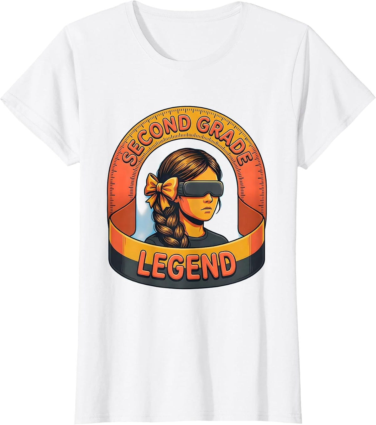 Second Grade Legend Funny Messy Bun First Day Of School T-Shirt - White