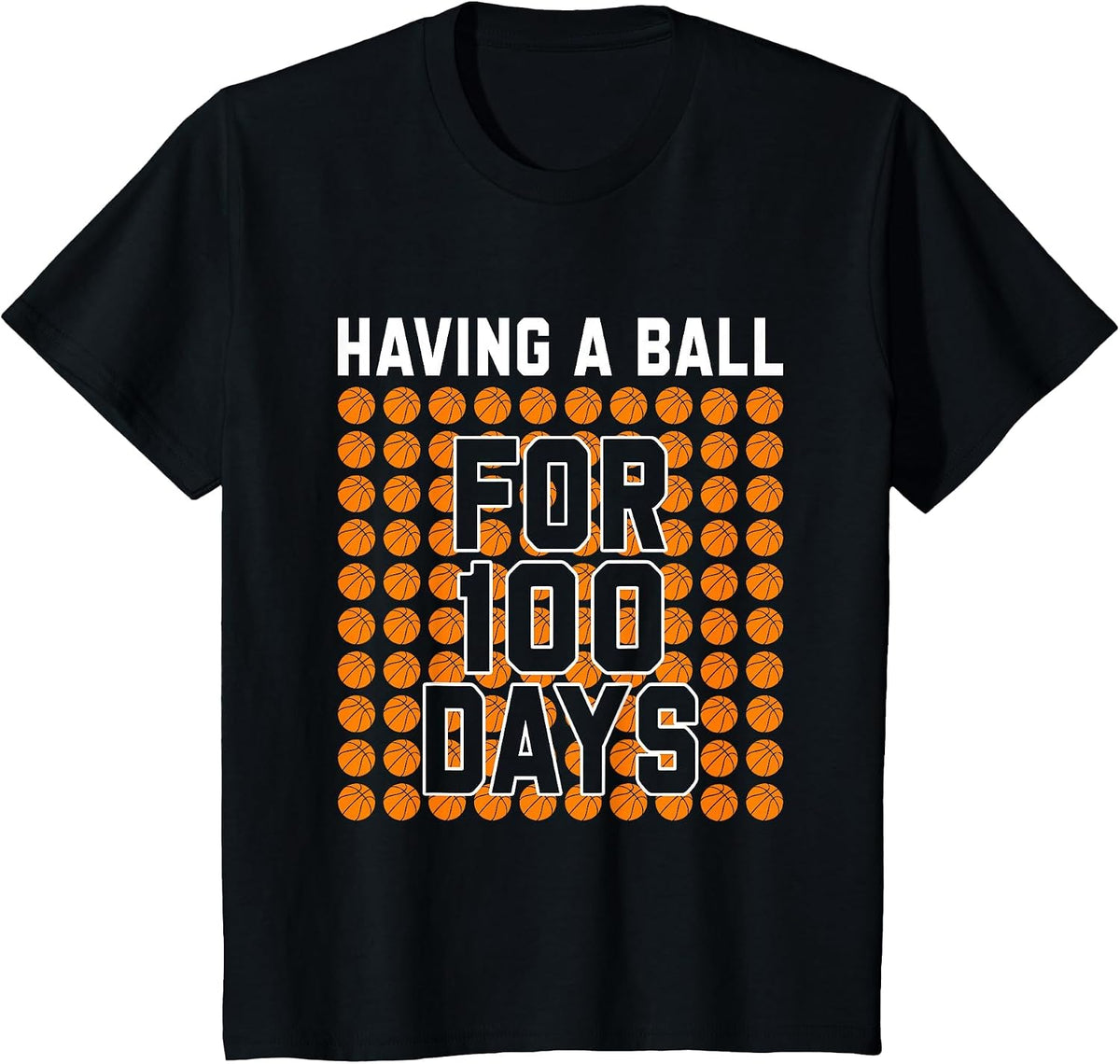 100 Days of School Basketball 100th Day Balls for Boys T-Shirt - Black
