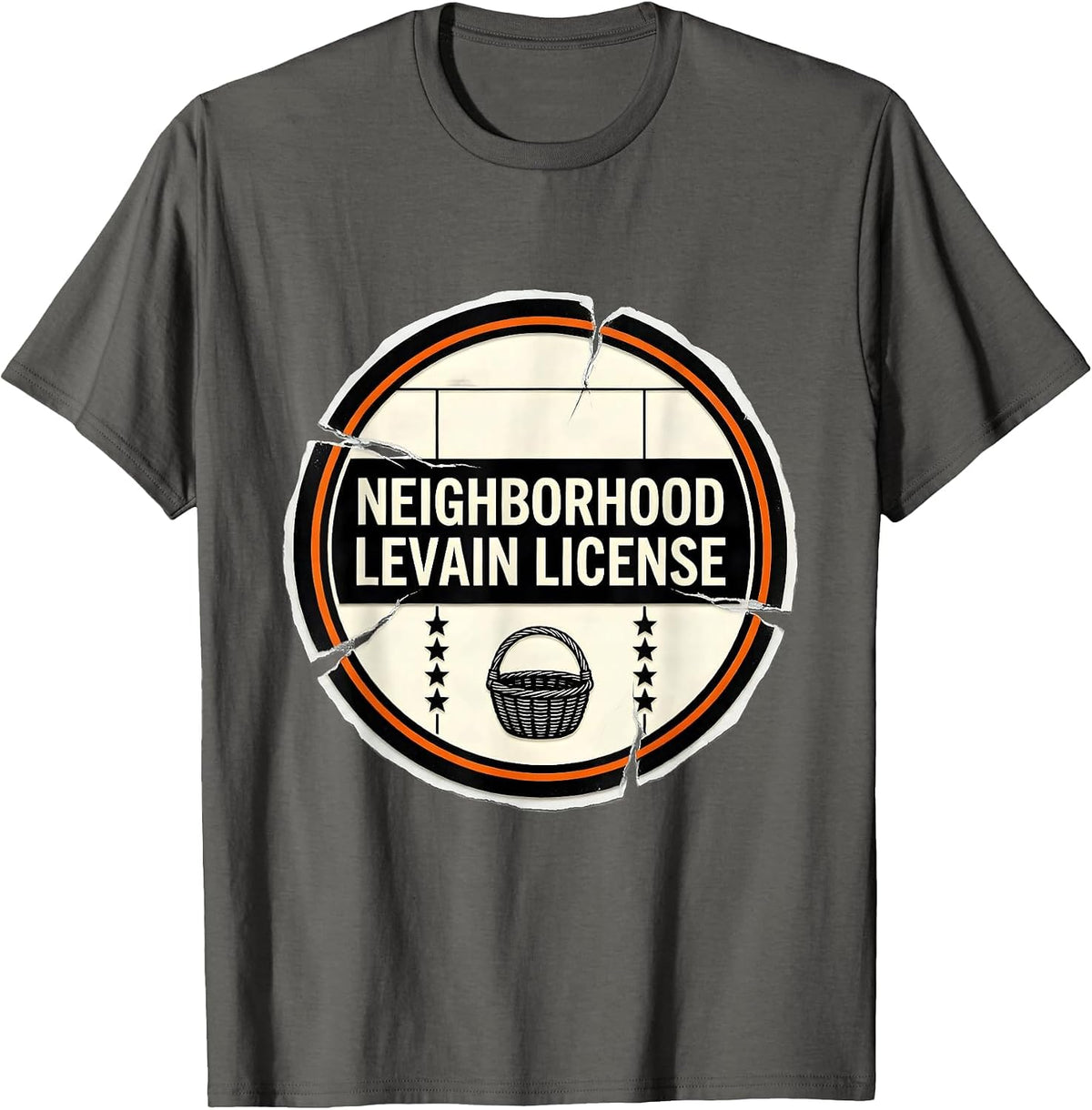 Neighborhood Levain License Funny Bread Baker Sourdough T-Shirt - Asphalt Grey