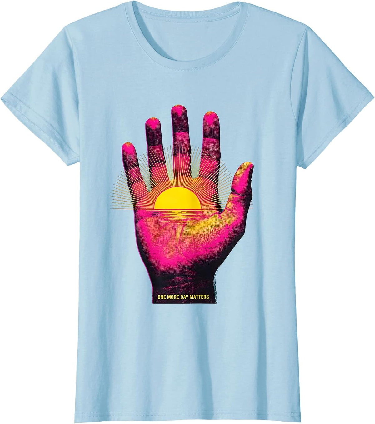 Women's One More Day Matters Suicide Prevention Design T-Shirt - Baby Blue