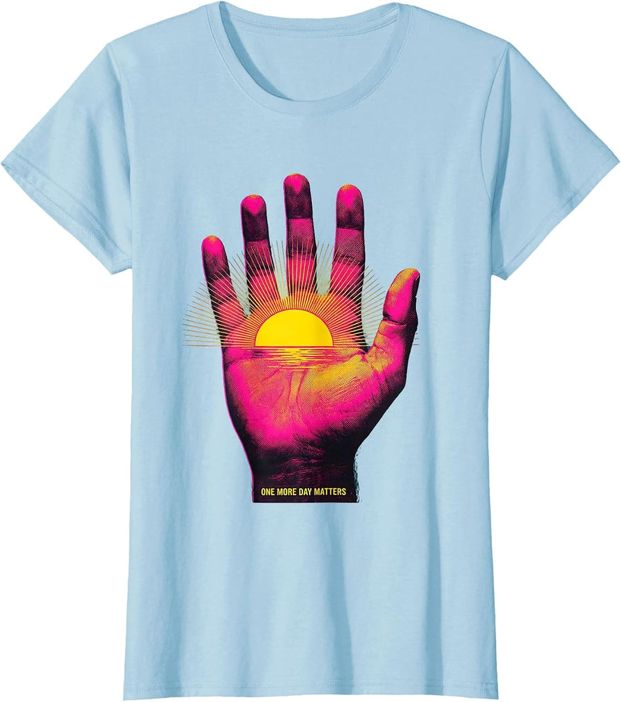 Women's One More Day Matters Suicide Prevention Design T-Shirt - Baby Blue