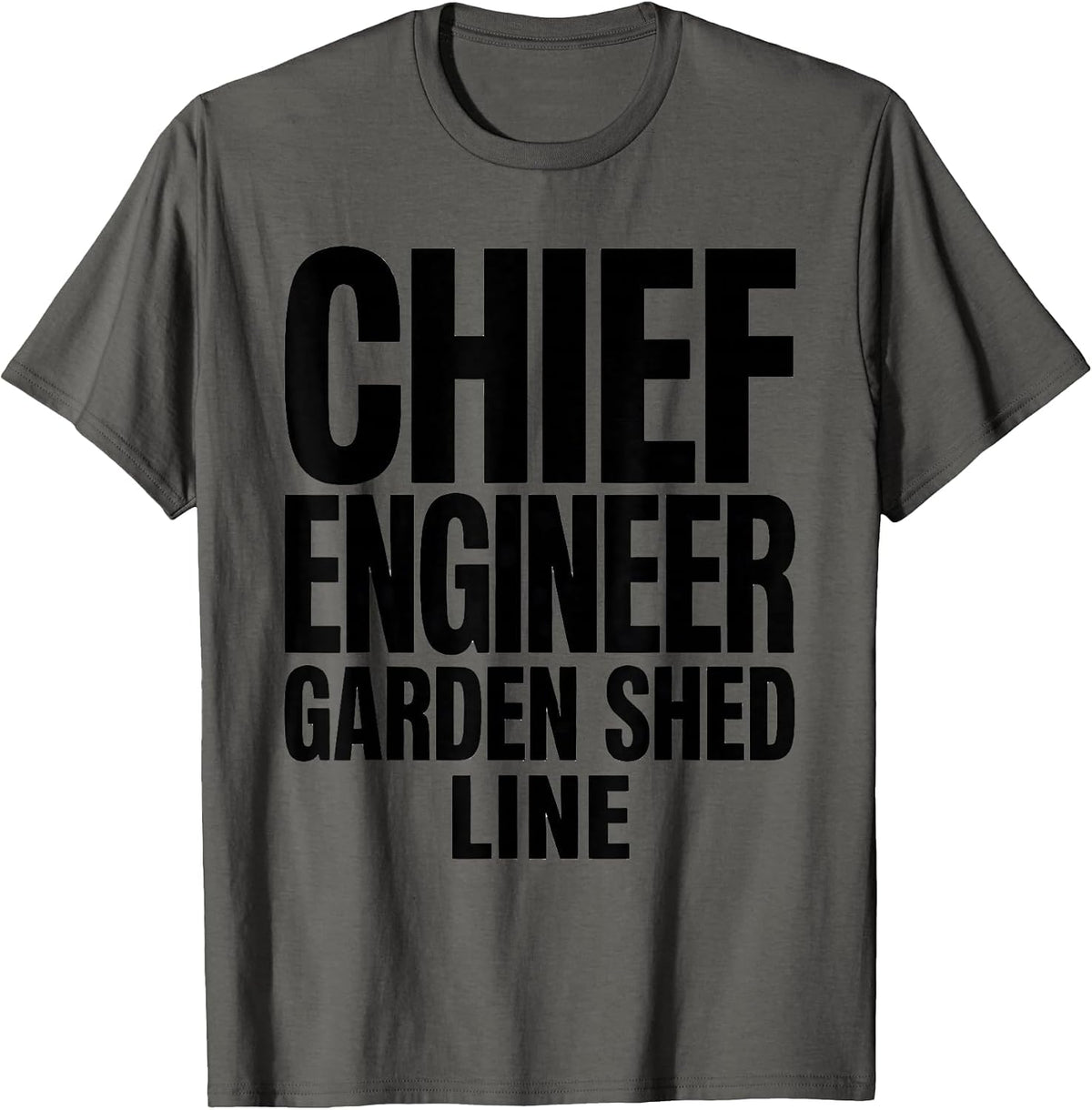 Chief Engineer Garden Shed Line Funny Train Engineer Vintage T-Shirt - Asphalt Grey