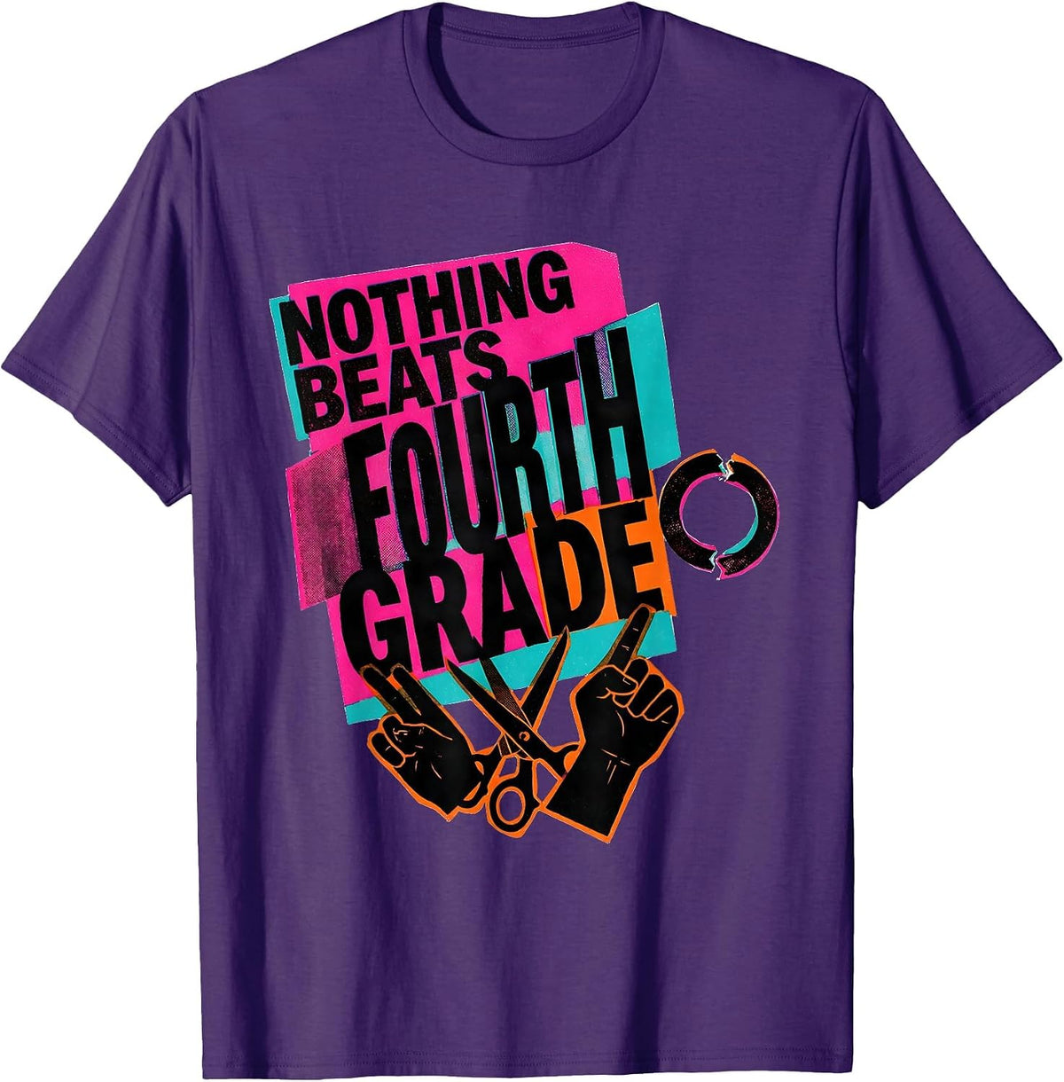Nothing Beats Fourth Grade Funny Team Fourth Grade Back T-Shirt - Purple