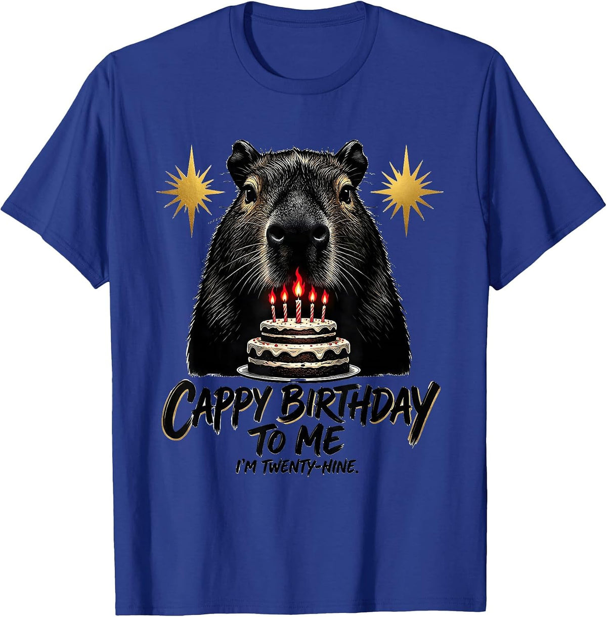 Cappy Birthday To Me, I'm Twenty-Nine Cute Capybara Birthday T-Shirt - Royal Blue