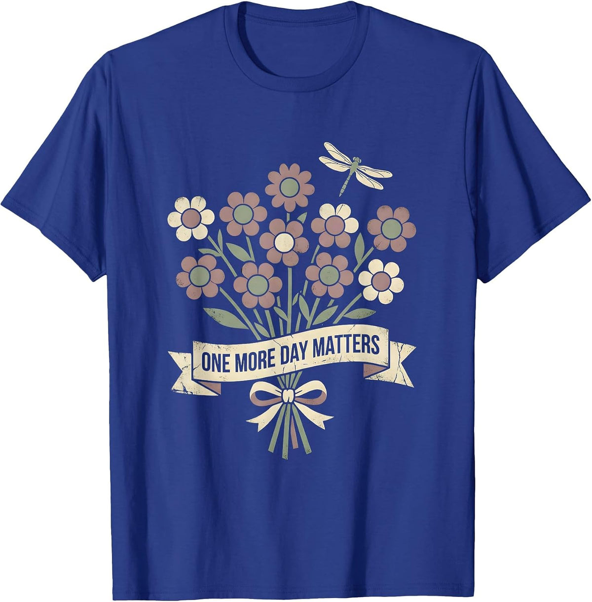 Men's One More Day Matters Suicide Awareness Design T-Shirt - Royal Blue