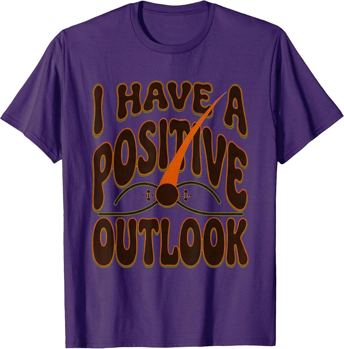 I Have A Positive Outlook Retro 70s Chemistry Pun Science T-Shirt - Purple
