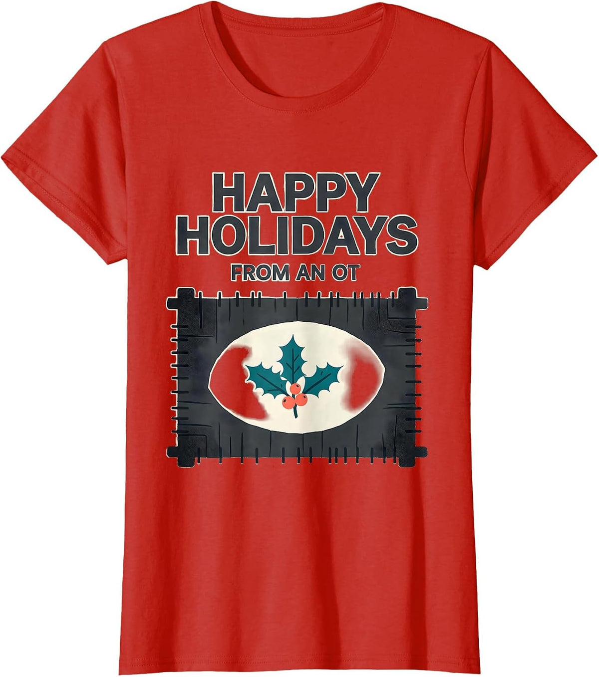 Happy Holidays From An OT Midcentury Modern Occupational T-Shirt - Red