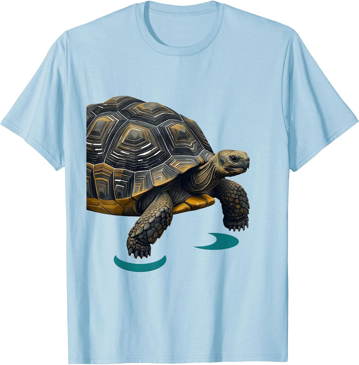 Men's Land Tortoise Midcentury Modern Pet Lover Humor T-Shirt - Baby Blue
