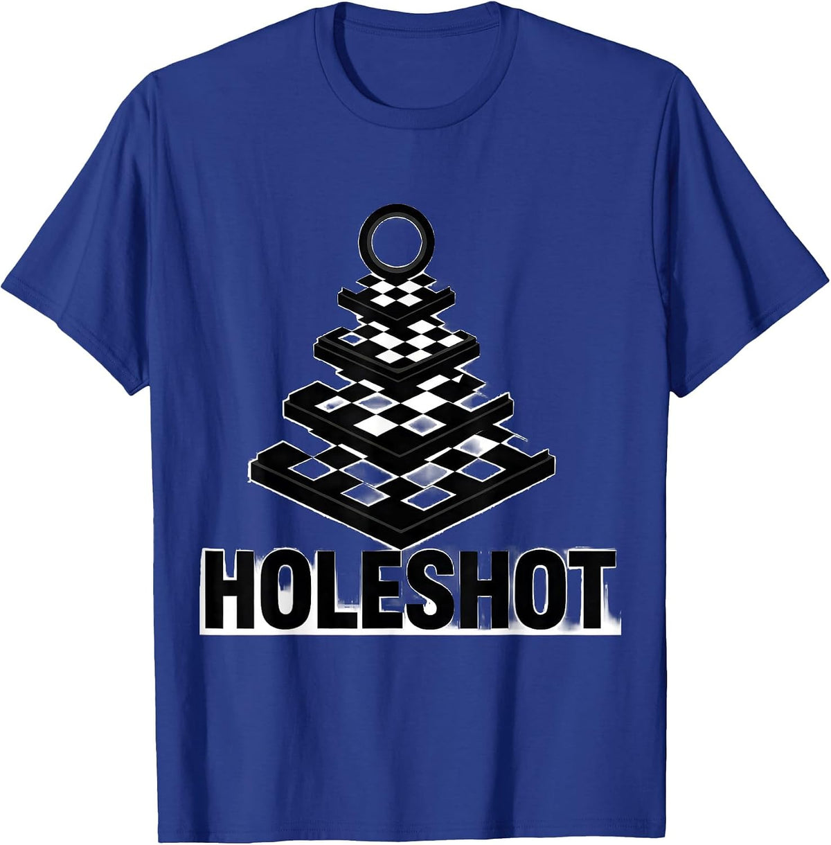 Holeshot Geometric Drag Racing Flag American Racer T-Shirt - Royal Blue