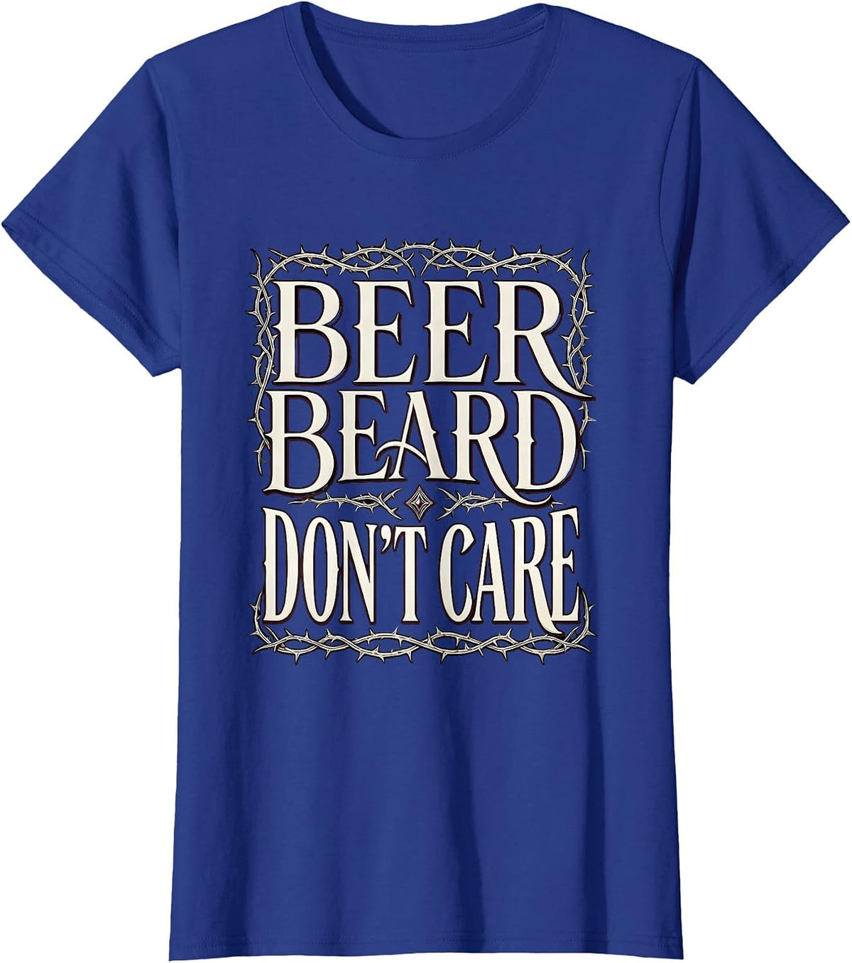 Women's Beer Beard Don't Care Oktoberfest Design T-Shirt - Royal Blue