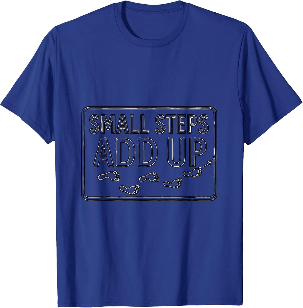Men's Small Steps Add Up Line Art Occupational Therapy OT Month T-Shirt - Royal Blue