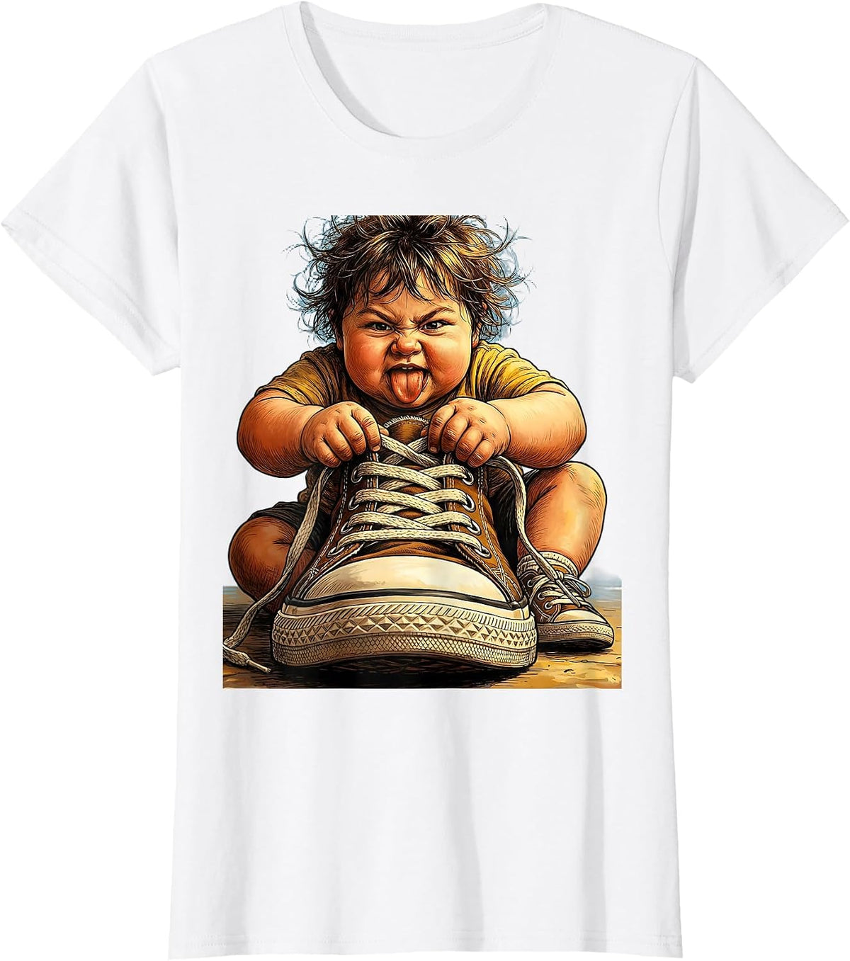 Occupational Therapy Shoelace Child Illustration T-Shirt - White