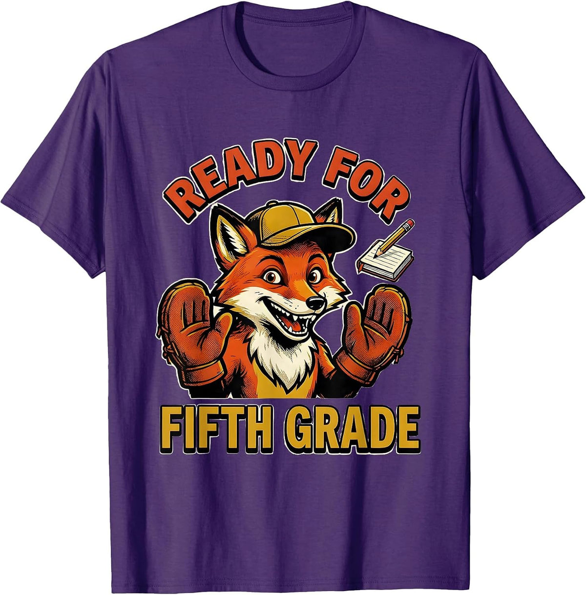 Ready For Fifth Grade Retro Groovy Kids Back To School T-Shirt - Purple