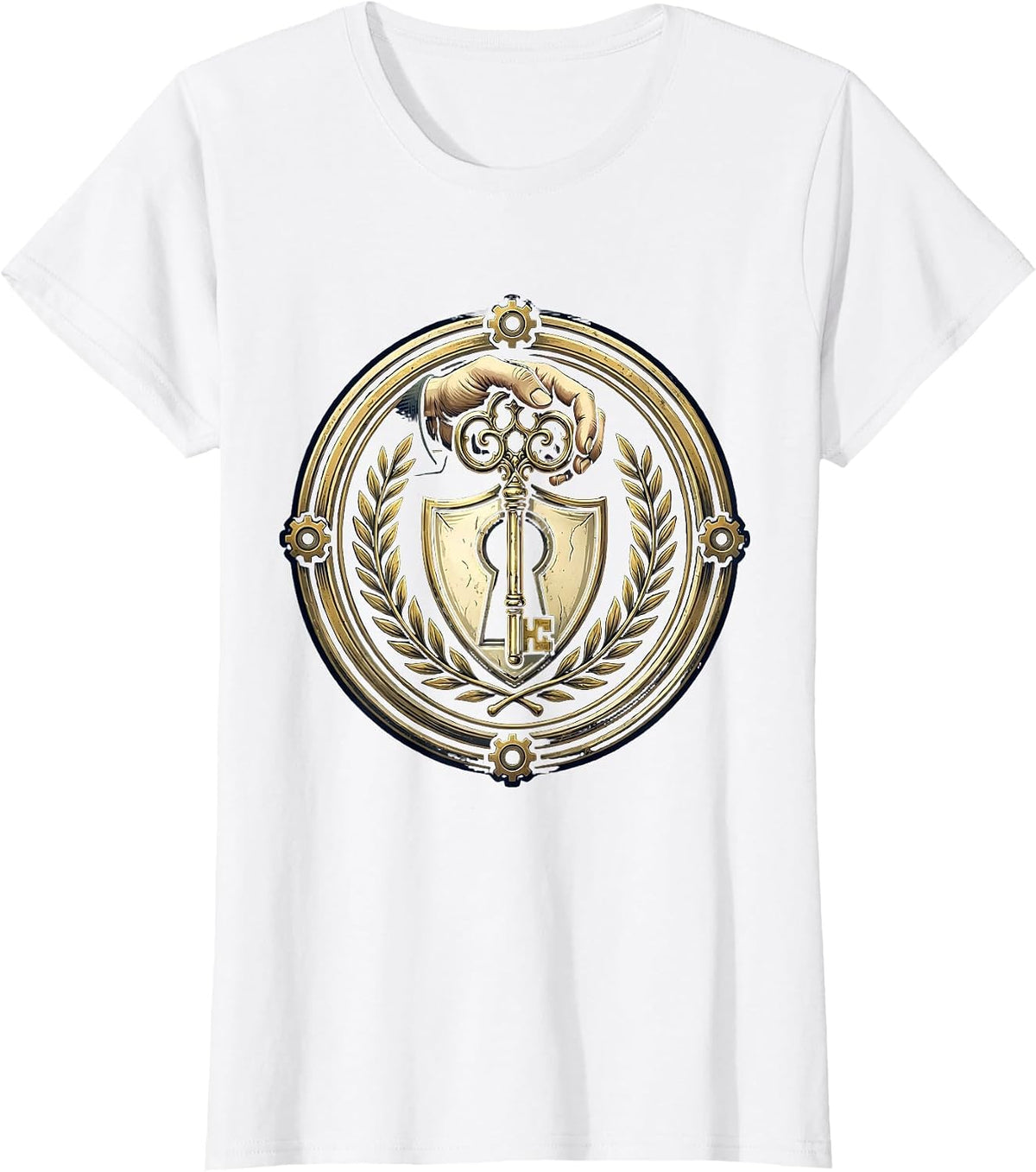 Occupational Therapy Rusty Key Unlocking Door Art T-Shirt - White