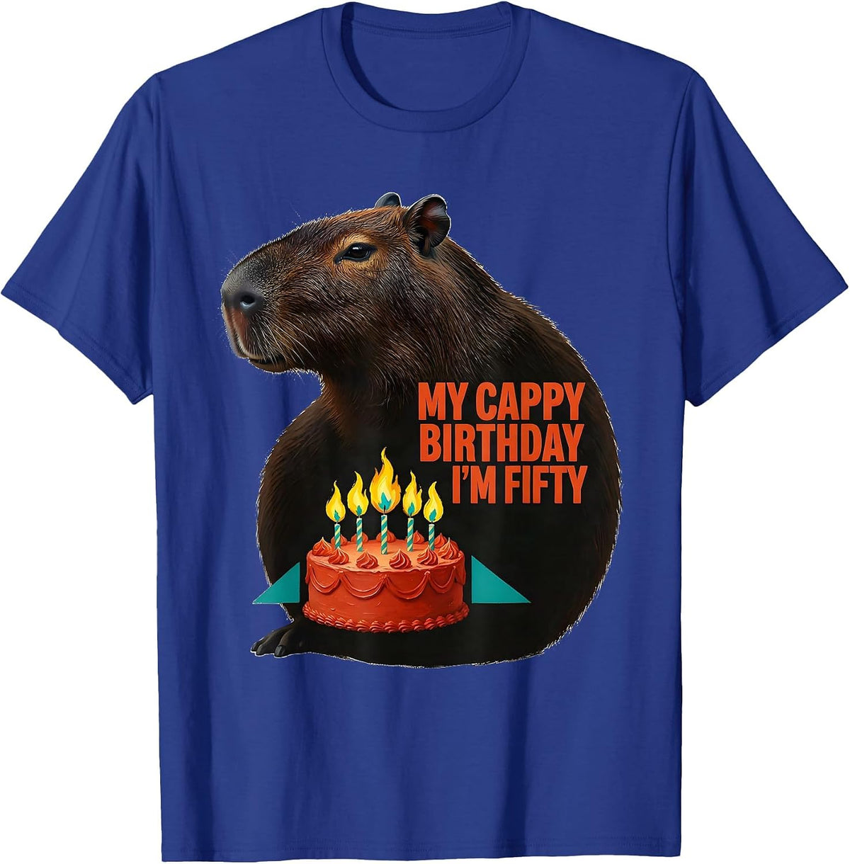 My Cappy Birthday, I'm Fifty Cute Kawaii Capybara Birthday T-Shirt - Royal Blue