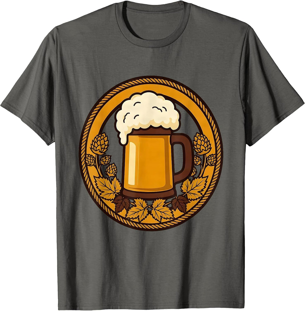 Men's Oktoberfest Overflowing Beer Stein Graphic T-Shirt - Asphalt Grey