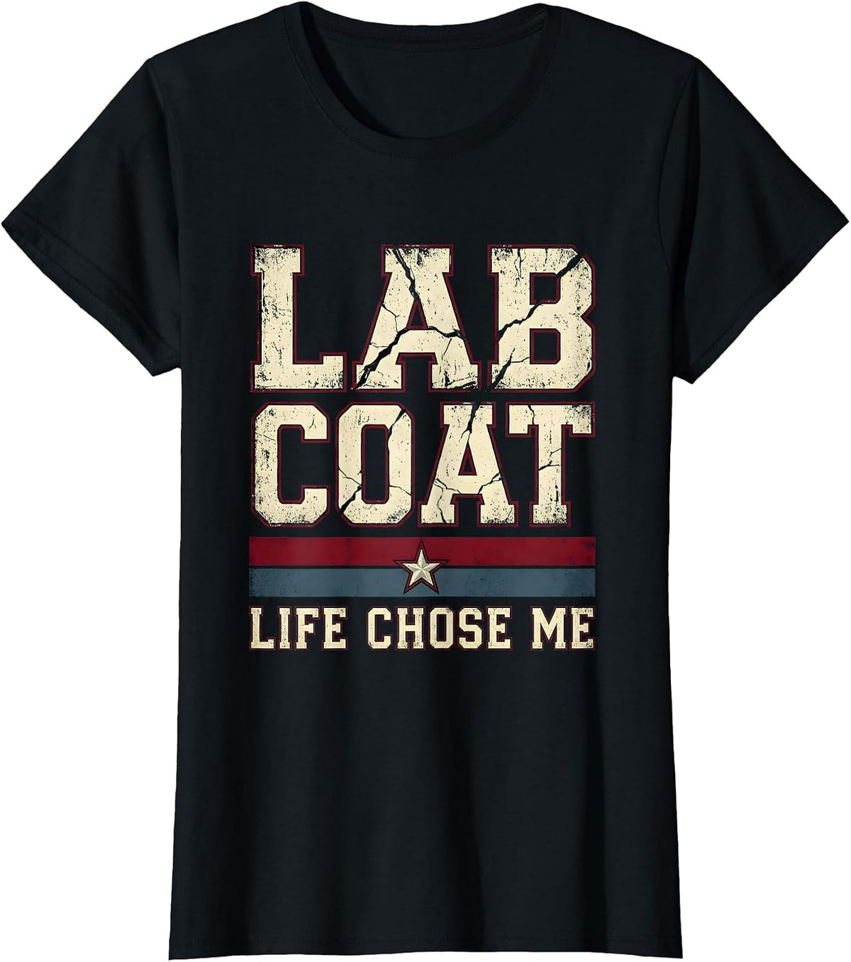 Women's Lab Coat Life Chose Me Science Teacher Design T-Shirt - Black