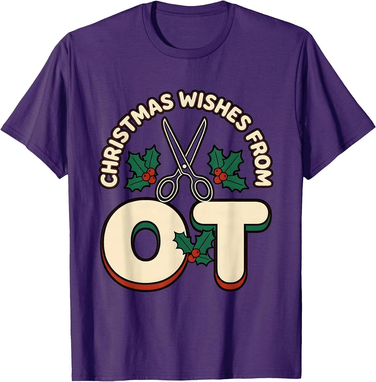 Men's Christmas Wishes From OT Occupational Therapy Workplace T-Shirt - Purple