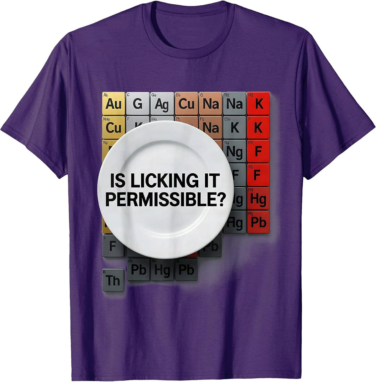 Men's Is Licking It Permissible Funny Periodic Table Chemistry T-Shirt - Purple