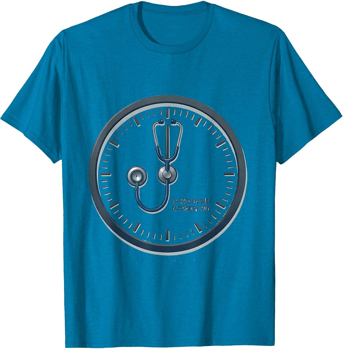 ER Crew On Shift At Midnight 2026 Nurse New Year Party T-Shirt - Sapphire Blue