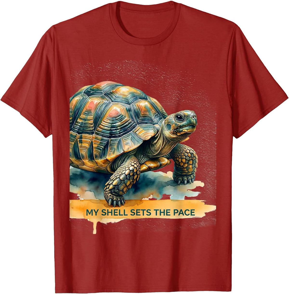 My Shell Sets The Pace Funny Tortoise Lover Pet Owner Gift T-Shirt - Cranberry Red