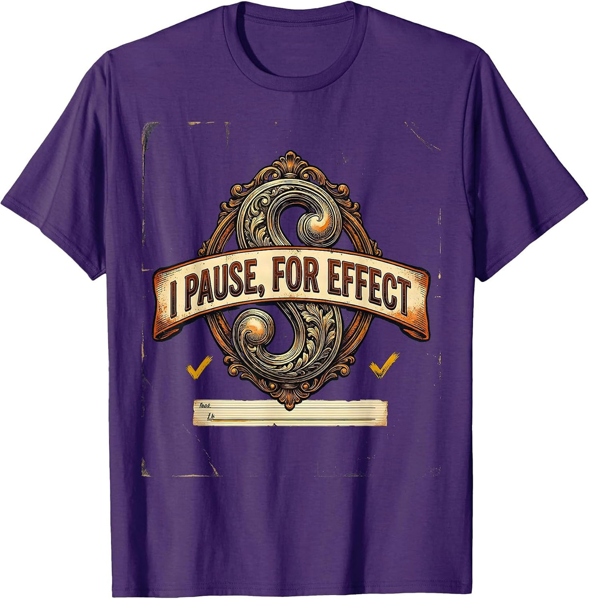 Men's I Pause For Effect Funny Grammar Teacher Vintage English T-Shirt - Purple