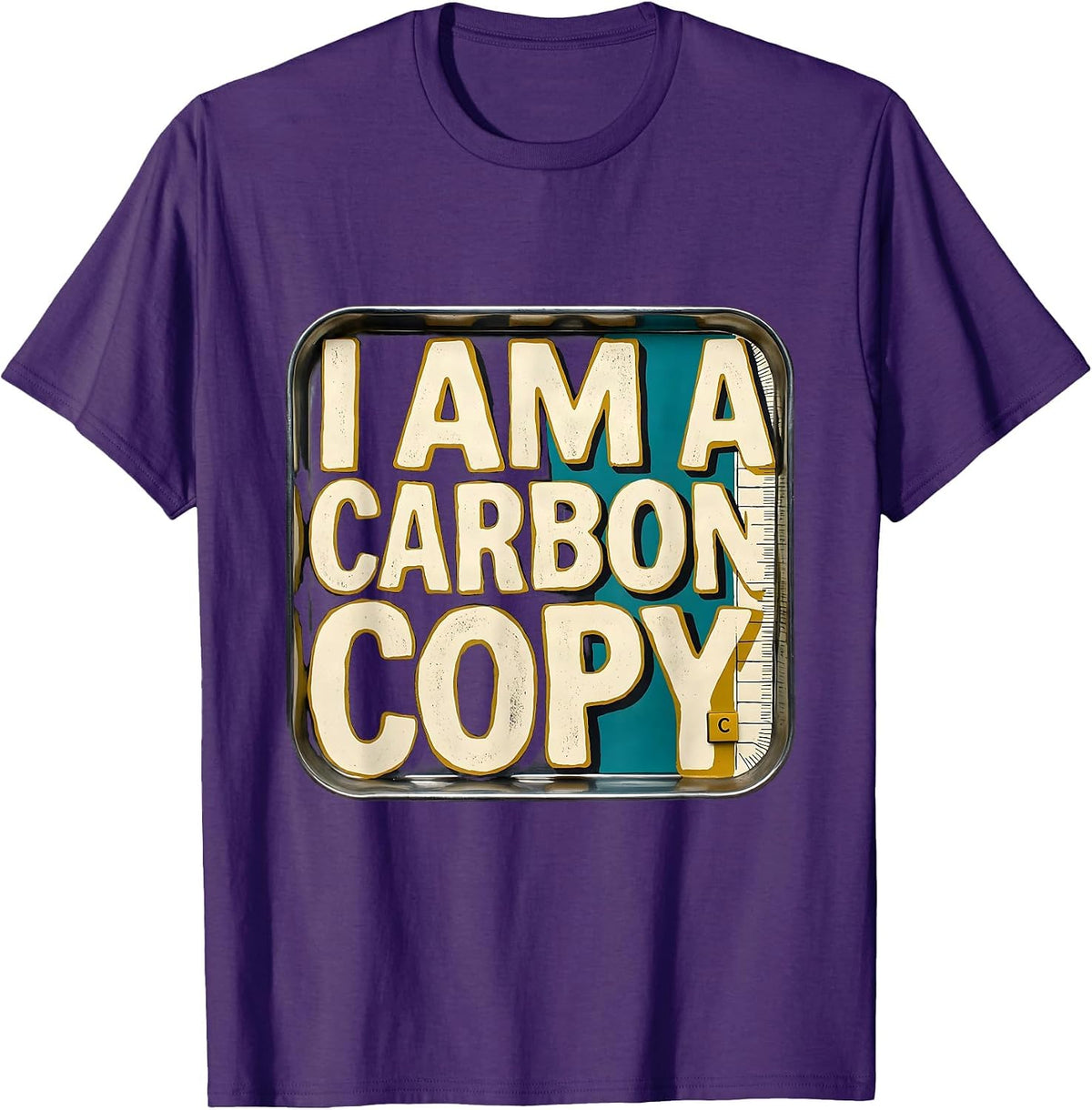 Men's I Am A Carbon Copy Midcentury Modern Chemistry Pun Humor T-Shirt - Purple