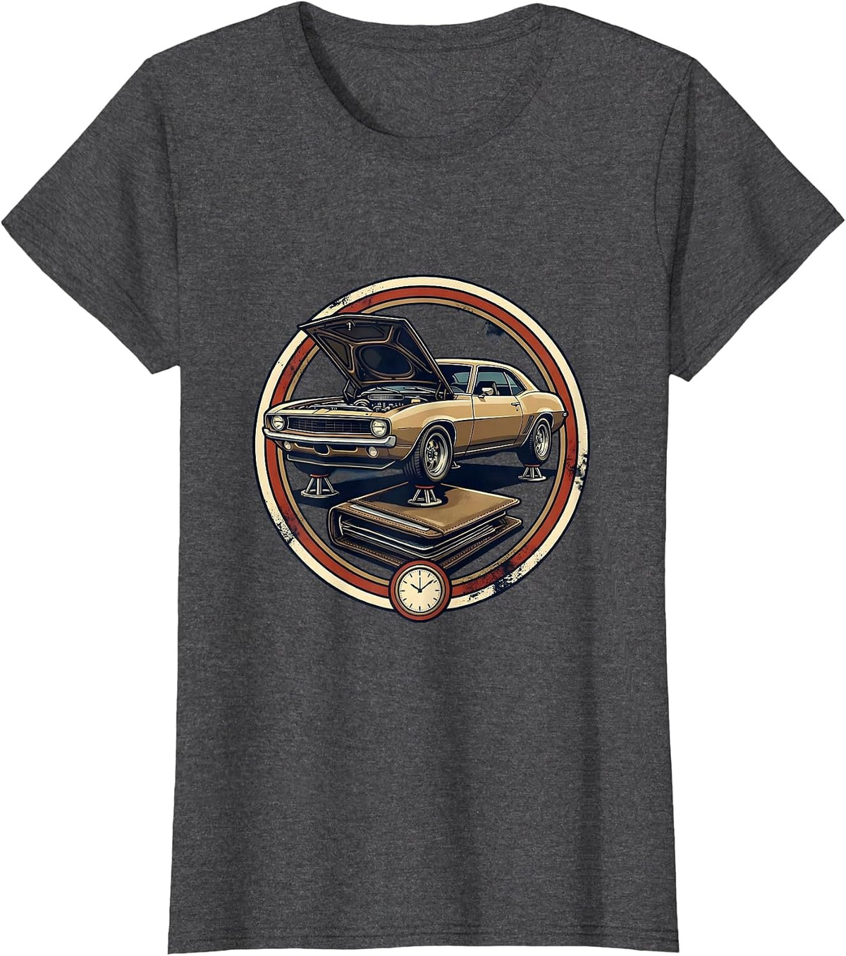 Women's Sealed Classic Coupe Garage Humor Car Enthusiast T-Shirt - Dark Heather Grey
