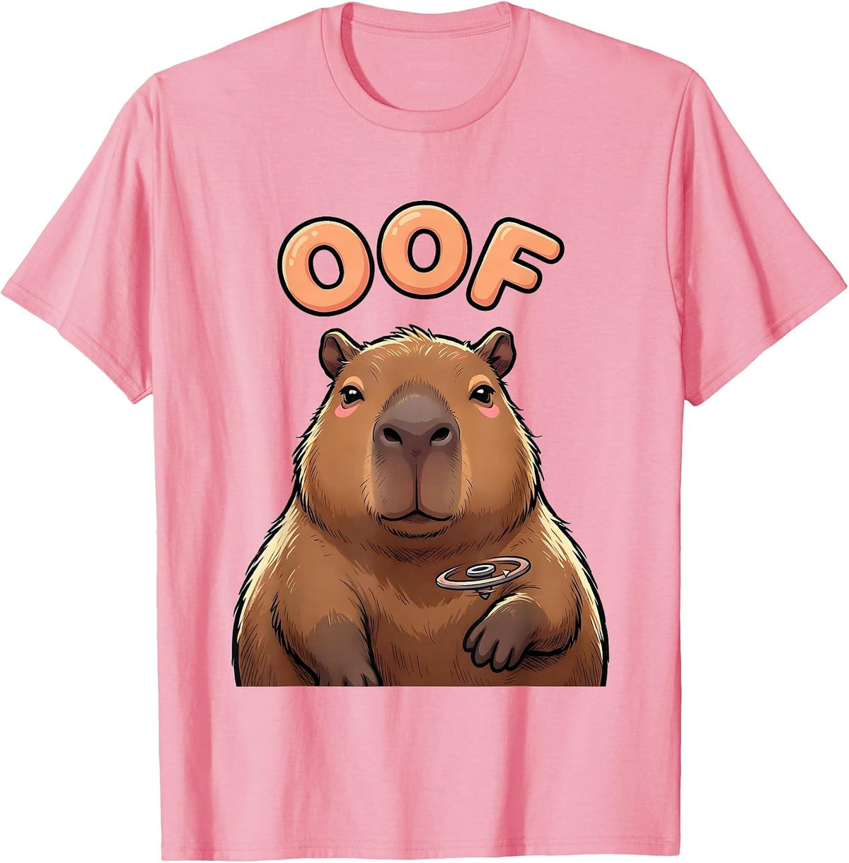 Men's Oof Cute Capybara Kawaii Animal Humor T-Shirt - Pink