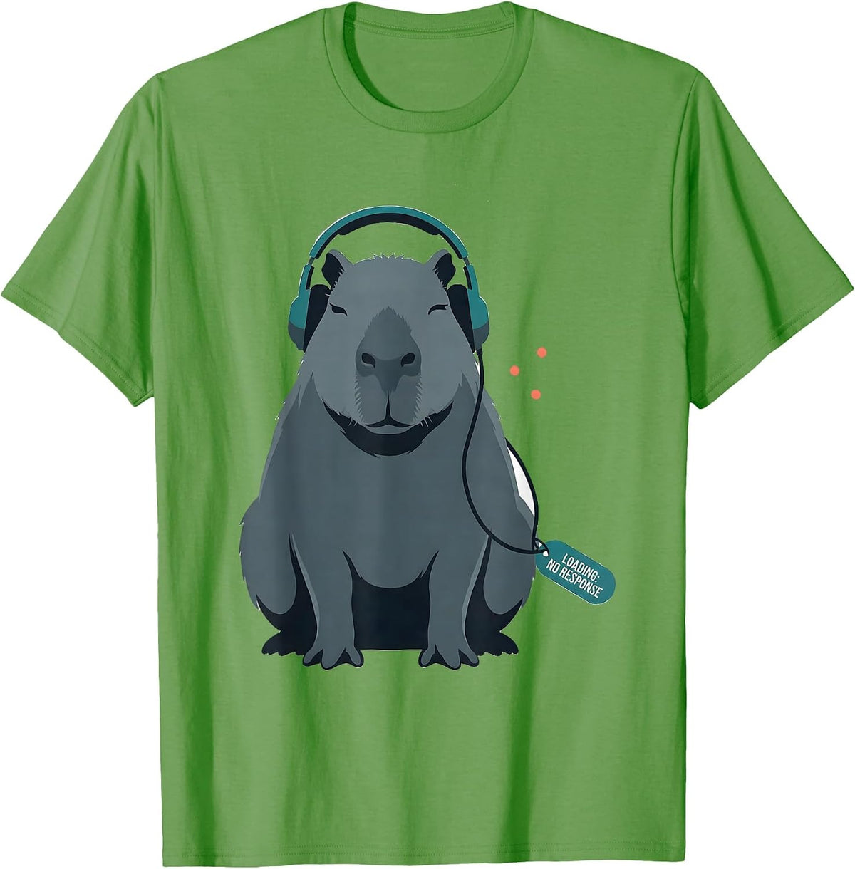 Men's Loading: No Response Funny Capybara Gamer Meme Humor T-Shirt - Grass Green