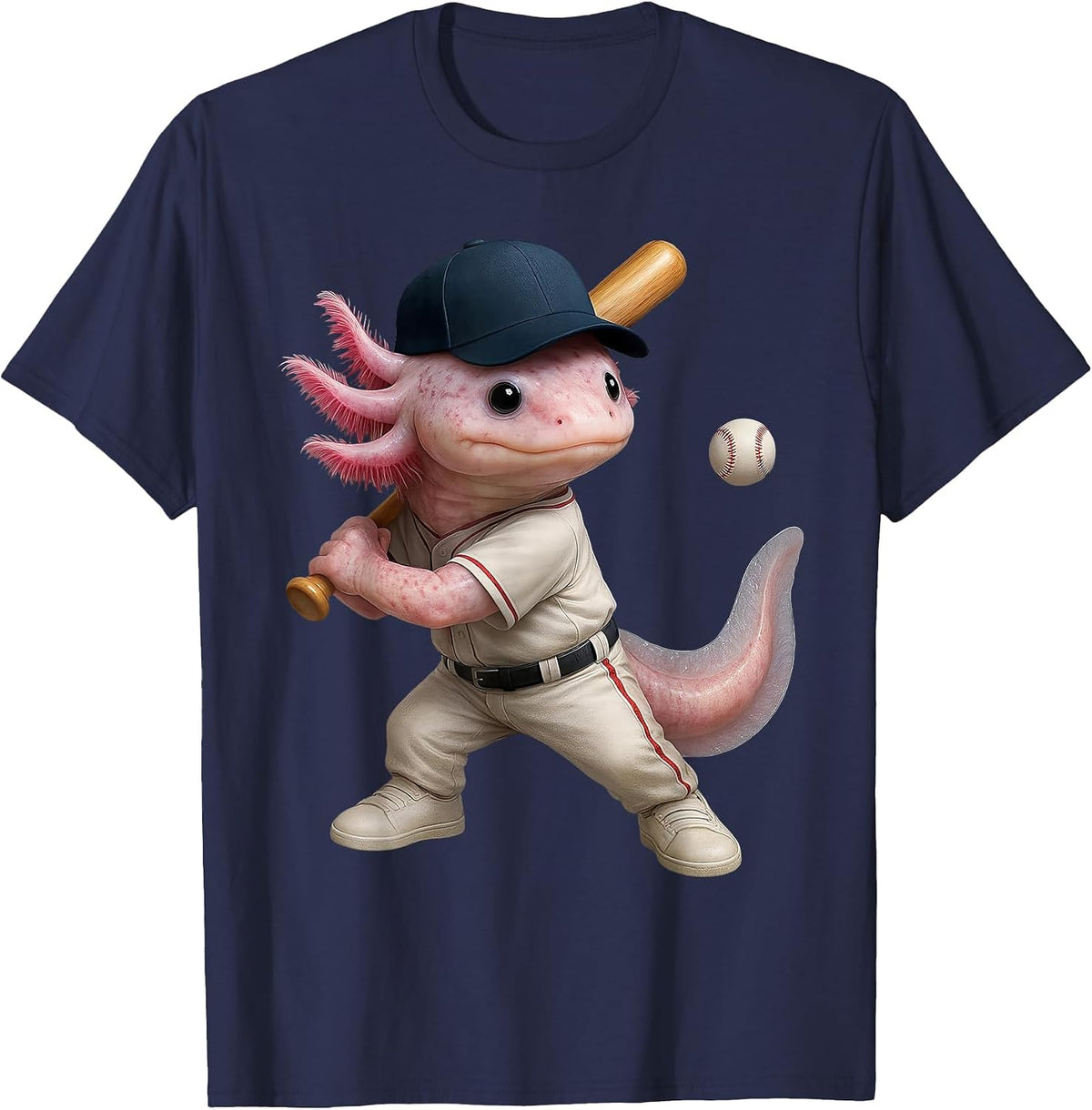 Axolotl Baseball T-Shirt - Navy Blue
