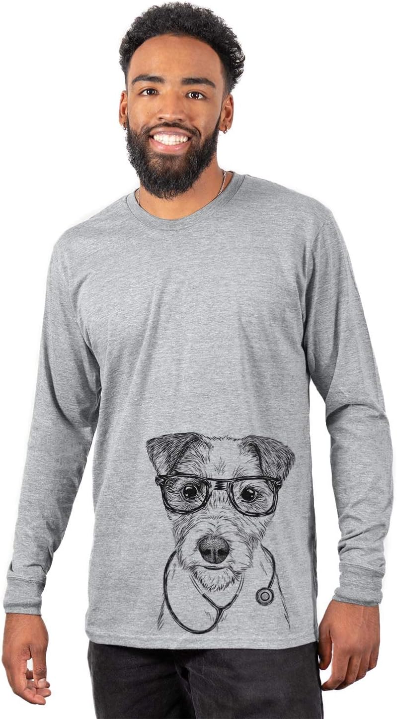 Inkopious Medical Bogart the Parsons Russell Terrier Dog Triblend T-Shirt - Unisex Unisex Long Sleeve