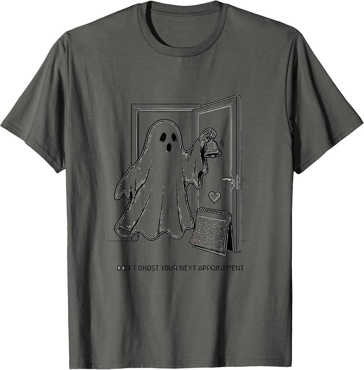 Don't Ghost Your Next Appointment Mental Health Halloween T-Shirt - Asphalt Grey