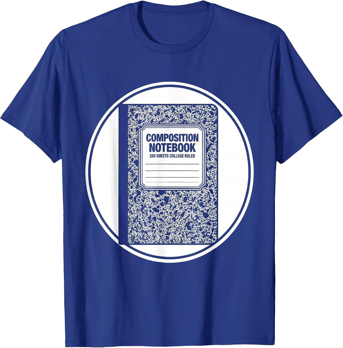 Composition Notebook 200 Sheets College Ruled Teacher T-Shirt - Royal Blue