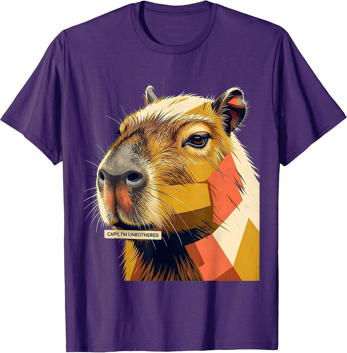 Capy, I'm Unbothered Funny Capybara Meme Gamer Humor T-Shirt - Purple
